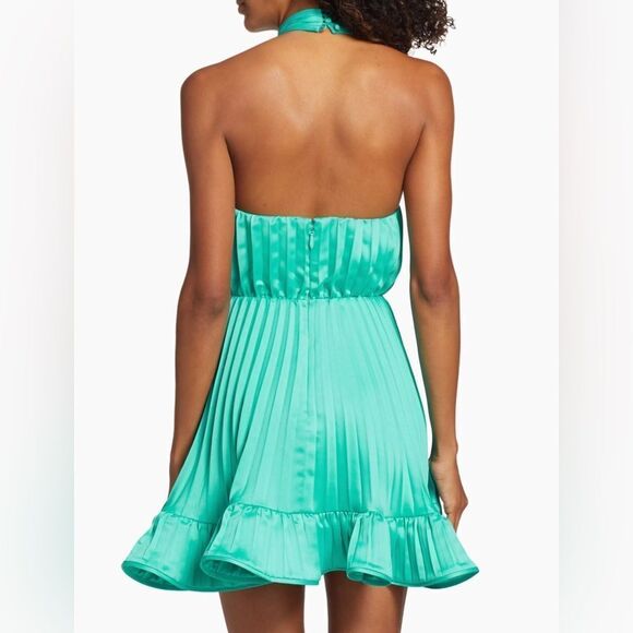 Amur  Amiri Pleated Halter Minidress size 2 - Picture 4 of 13